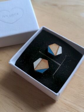 Ivy Lace London Stud Earrings, Sustainable Wooden Jewelry Handmade